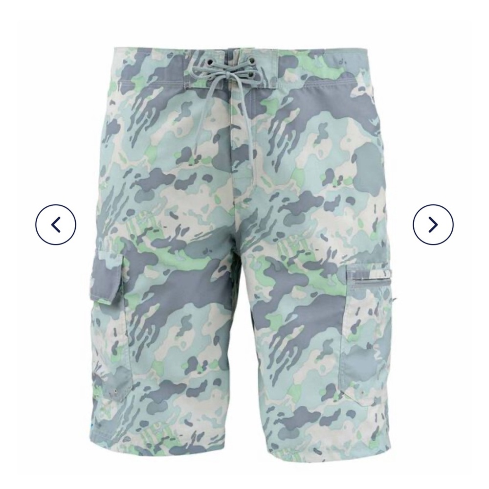 Simms Camo Board Shorts - Green and Gray